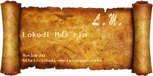 Lokodi Mária névjegykártya