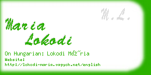 maria lokodi business card